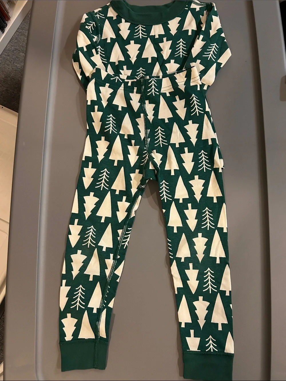 Kids Green Tree-Print Pajama Bottoms